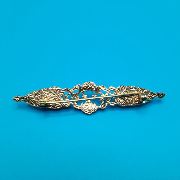 Vintage 1928 Co Brooch, Faux Pearls, Art Deco Style - Picture 5 of 9